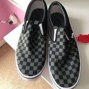 Black checkerboard vans brand new